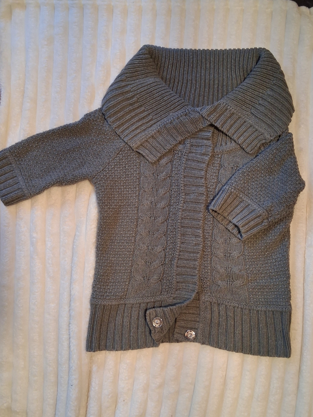 Express Gray Cable Shawl-Collar Cardigan